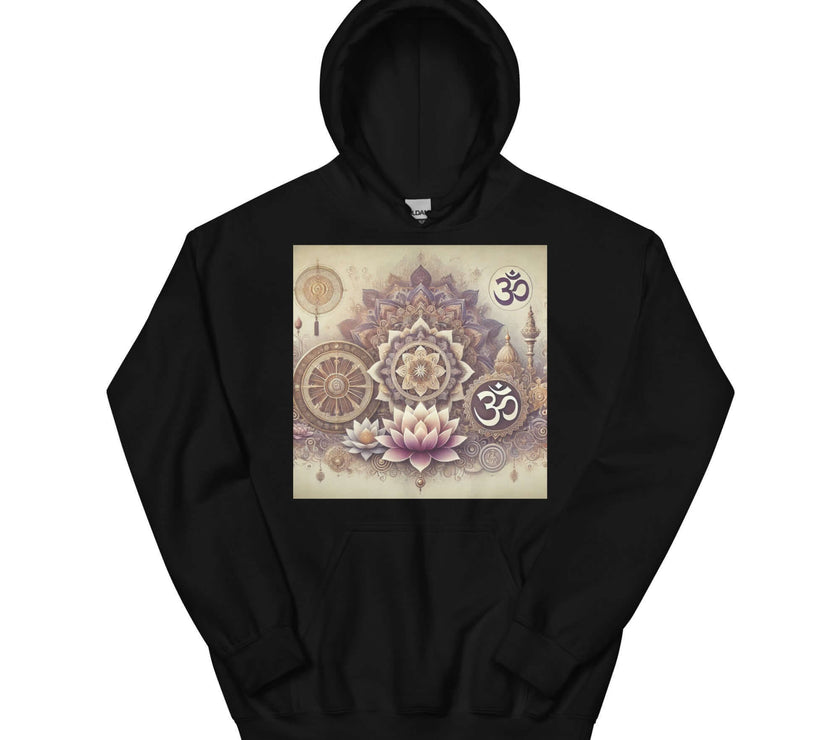 **Damen Om Altar Hoodie – Spirituell, Gemütlich & Künstlerisch, Om-Symbol, Meditation, Yoga, Boho-Chic, Bedeutungsvolle Mode**