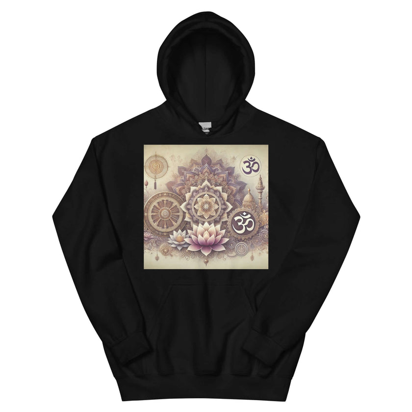 **Damen Om Altar Hoodie – Spirituell, Gemütlich & Künstlerisch, Om-Symbol, Meditation, Yoga, Boho-Chic, Bedeutungsvolle Mode**