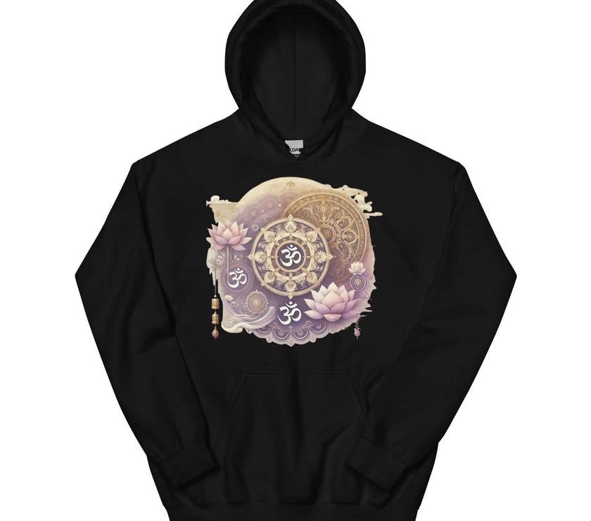 Om Mandala Women's Hoodie – Spiritual Purple and Gold Design, Yoga Hoodie, Meditation Clothing, Spiritual Fashion, Om Symbol Hoodie, Women's Fashion, Mandala Art