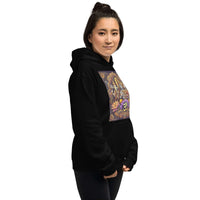 **Om of the Three Gods Hoodie – Ganesha, Shiva, Parvati Design, Spiritual, Artistic, Comfortable, Balanced Energy**