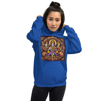 **Om of the Three Gods Hoodie – Ganesha, Shiva, Parvati Design, Spiritual, Artistic, Comfortable, Balanced Energy**