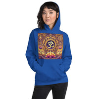 **Om Mandala Hoodie – Spiritueller Hoodie, Lila-Gold-Design, Damen Hoodie, Mandala-Kunst, Yoga-Kleidung, Meditationskleidung, Innerer Frieden, Spirituelles Geschenk, Bequeme Mode**