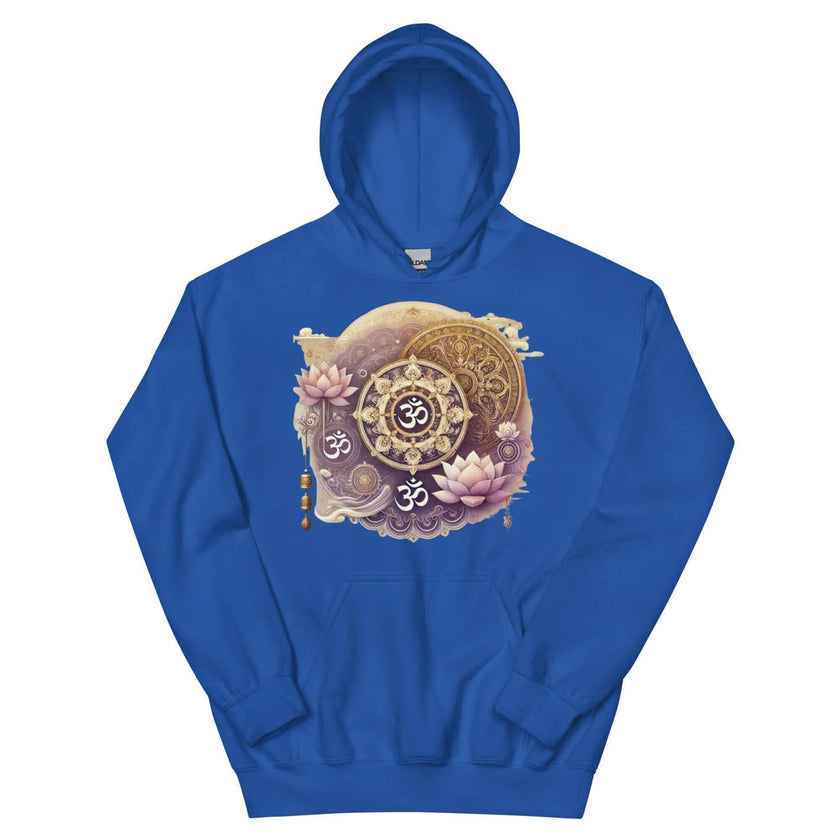Om Mandala Women's Hoodie – Spiritual Purple and Gold Design, Yoga Hoodie, Meditation Clothing, Spiritual Fashion, Om Symbol Hoodie, Women's Fashion, Mandala Art