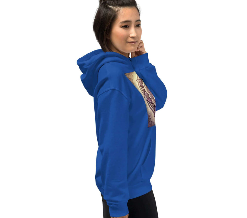 Golden Women's Buddha Mandala Hoodie, Spiritual Comfort, Boho Chic, Artistic Fashion, Mindfulness Hoodie, Meditation
