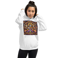**Om of the Three Gods Hoodie – Ganesha, Shiva, Parvati Design, Spiritual, Artistic, Comfortable, Balanced Energy**