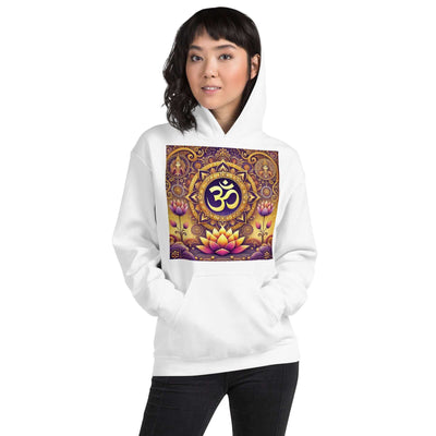 **Om Mandala Hoodie – Spiritueller Hoodie, Lila-Gold-Design, Damen Hoodie, Mandala-Kunst, Yoga-Kleidung, Meditationskleidung, Innerer Frieden, Spirituelles Geschenk, Bequeme Mode** SatoriSoul