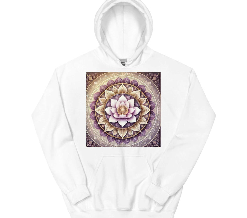 **Damen Lotus Mandala Hoodie – Stilvoll, Bequem & Spirituell, Yoga, Boho, Künstlerisch, Entspannte Passform, Meditation**