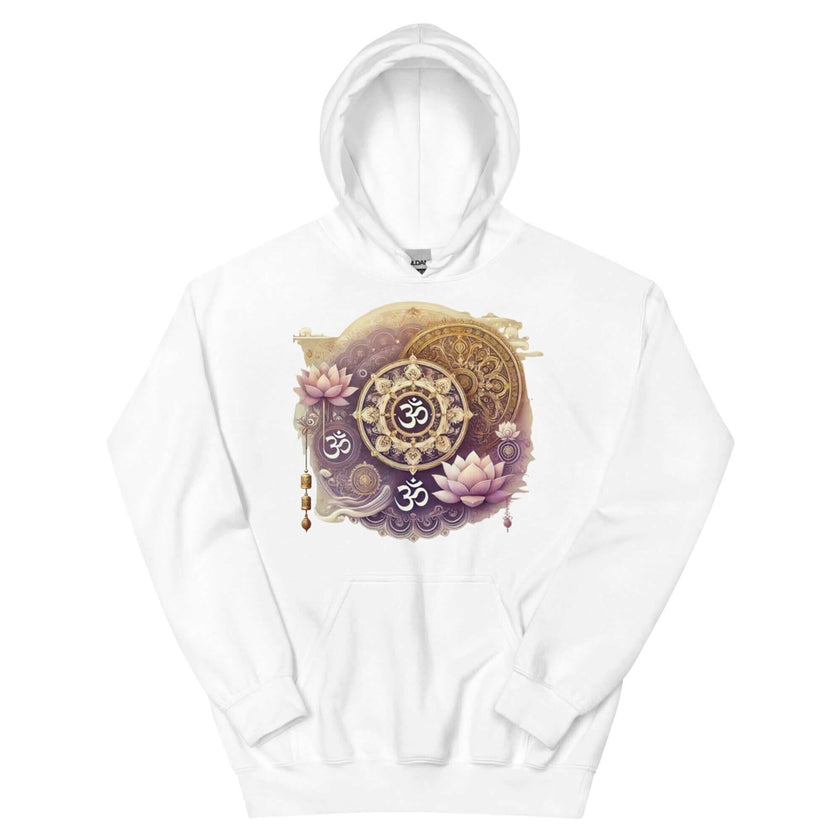 Om Mandala Women's Hoodie – Spiritual Purple and Gold Design, Yoga Hoodie, Meditation Clothing, Spiritual Fashion, Om Symbol Hoodie, Women's Fashion, Mandala Art