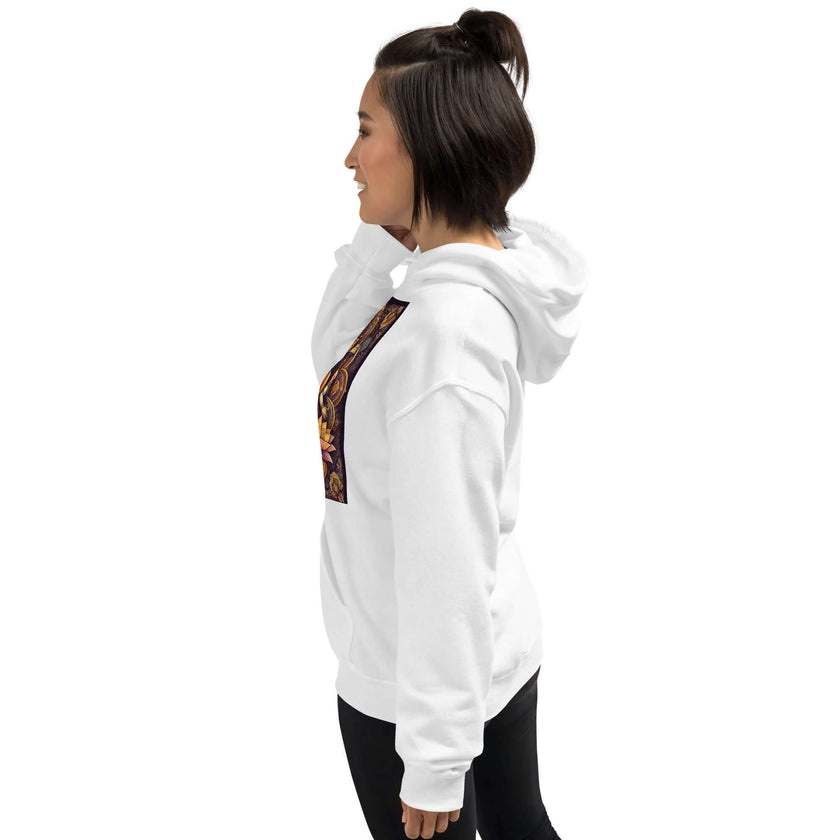 **Om of the Three Gods Hoodie – Ganesha, Shiva, Parvati Design, Spiritual, Artistic, Comfortable, Balanced Energy**