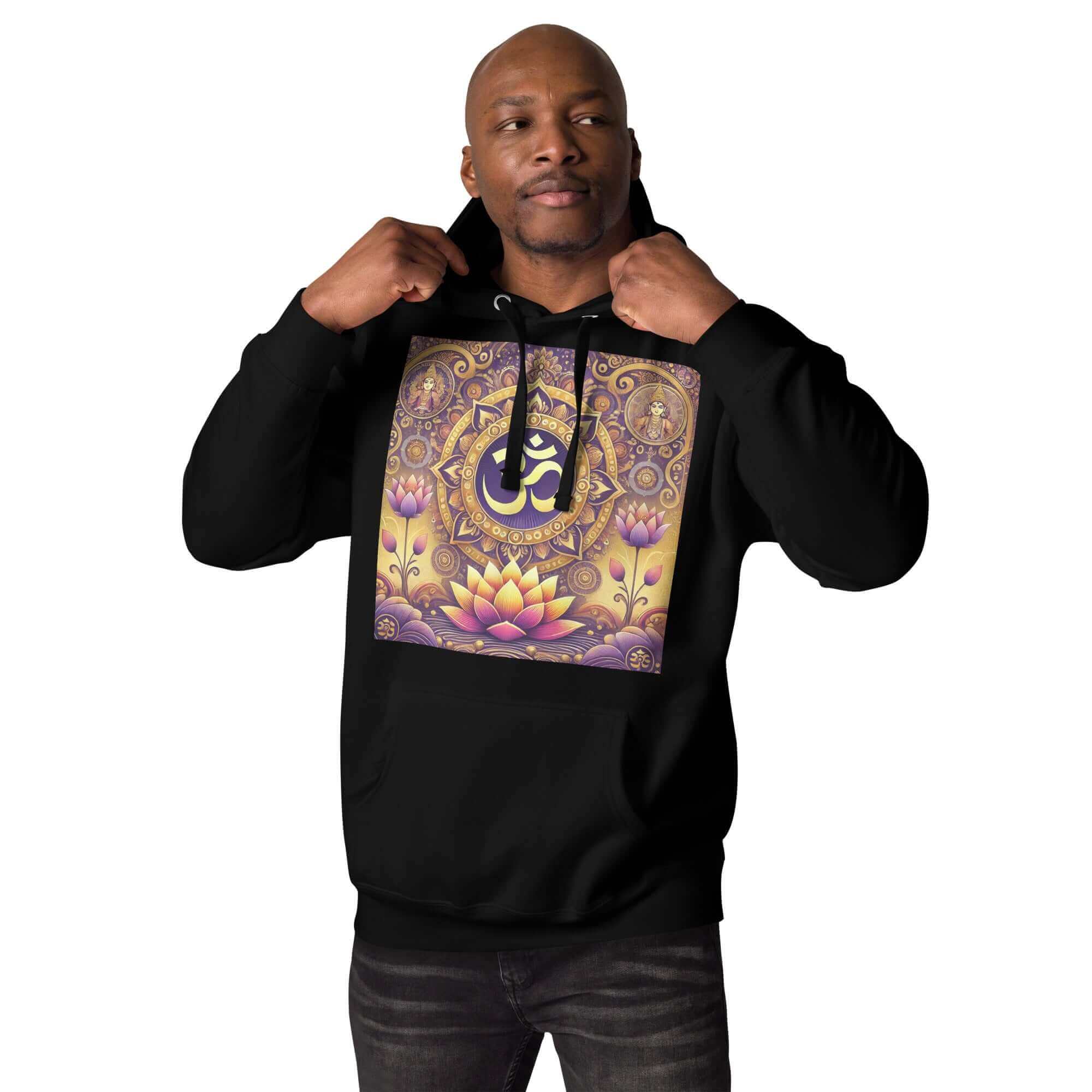 herren om lotus hoodie – premium-qualitä