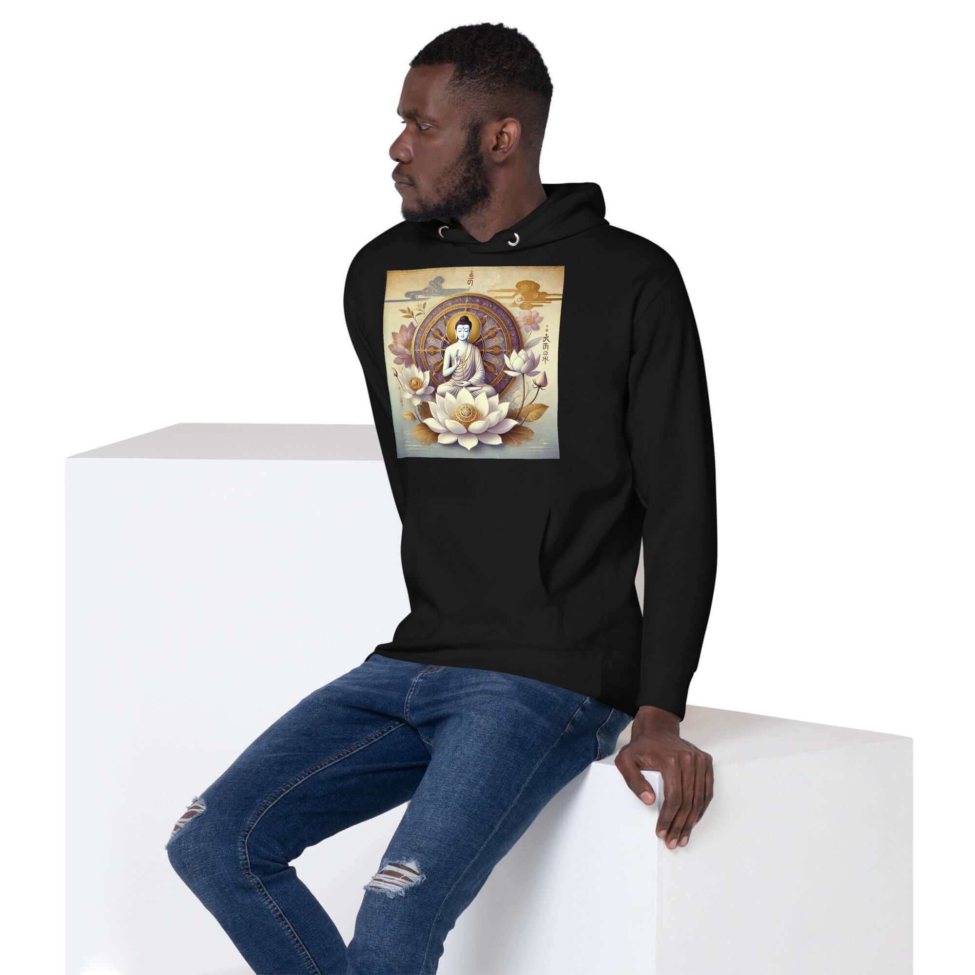 herren shiva lotus blume hoodie – premium-qualitä