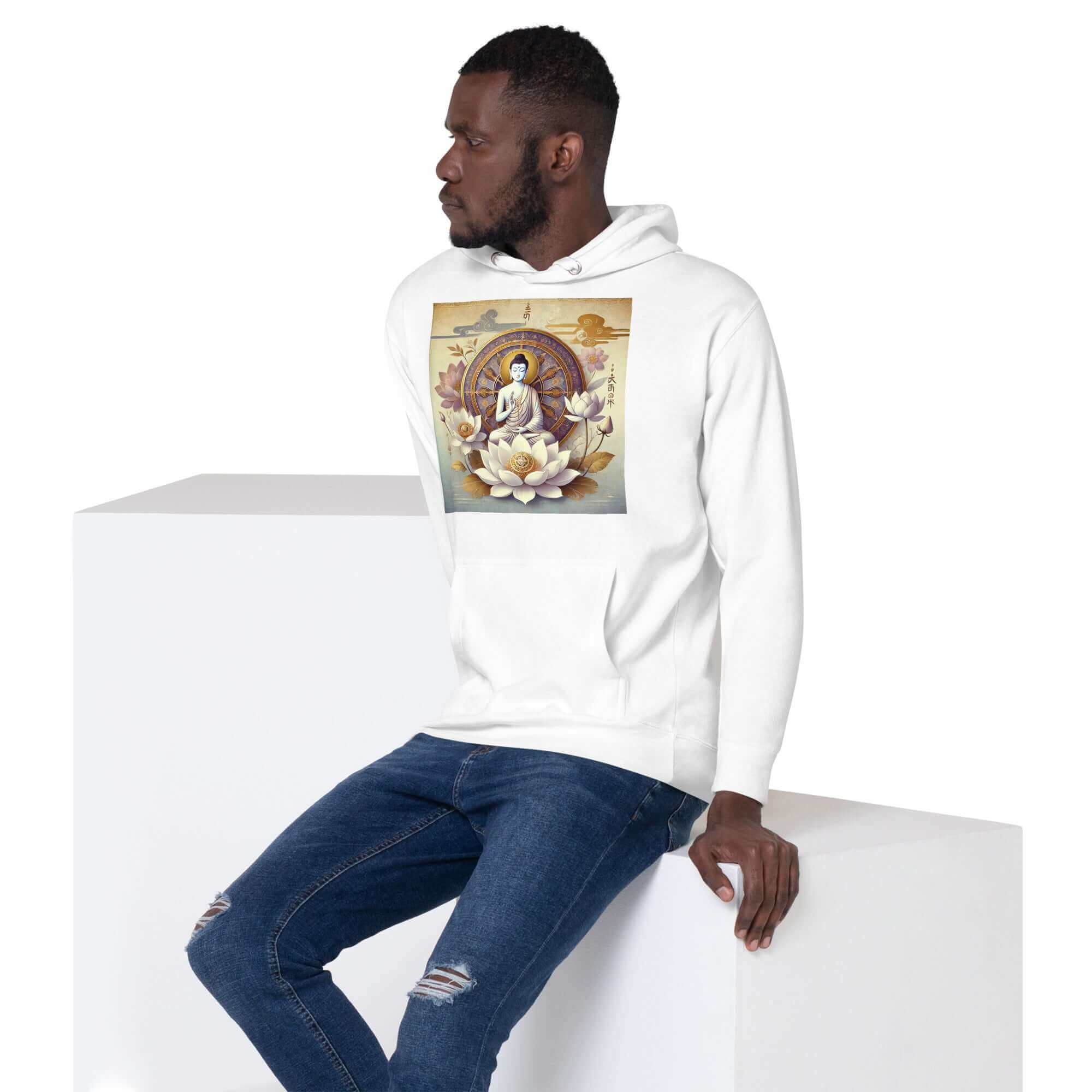 herren shiva lotus blume hoodie – premium-qualitä
