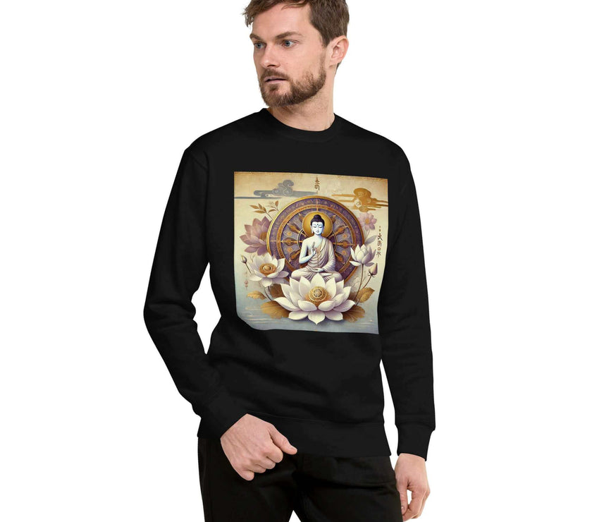 Herren Shiva Lotus Blume Pullover – Premium-Qualitä
