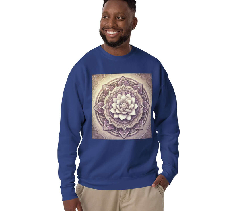 herren blumen mandala sweater – premium qualitä