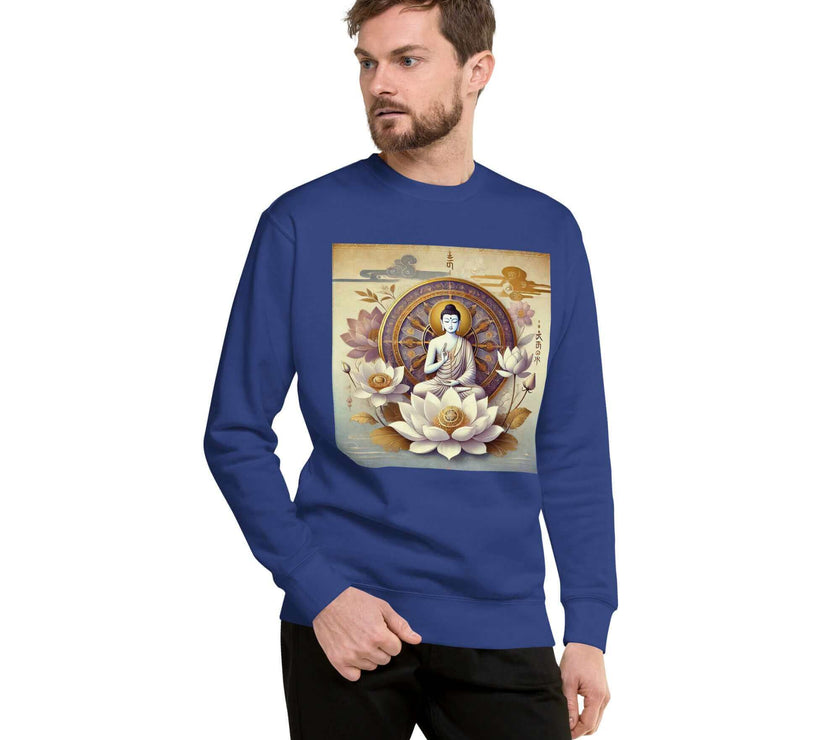 Herren Shiva Lotus Blume Pullover – Premium-Qualitä