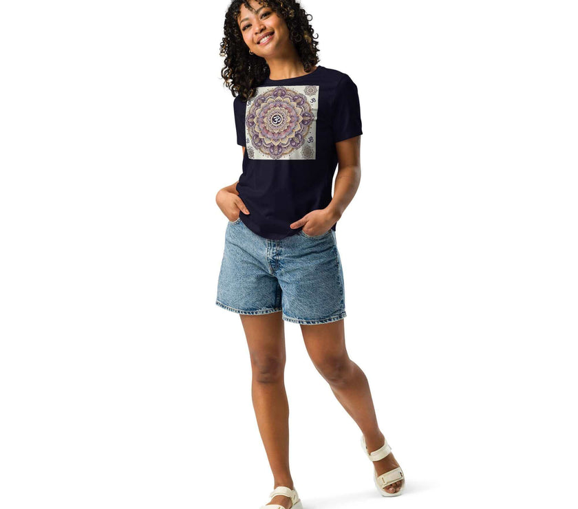 **Mandala Design Damen T-Shirt – Stilvolle, Spirituelle Kleidung für Yoga, Meditation und Lässigen Komfort**